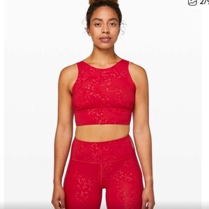 lululemon athletica Women's red Barry’s boot camp stronger than one bra